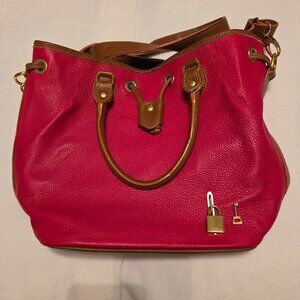 Borse in Pelle Bucket Bag Purse Genuine Leather Red Key Included